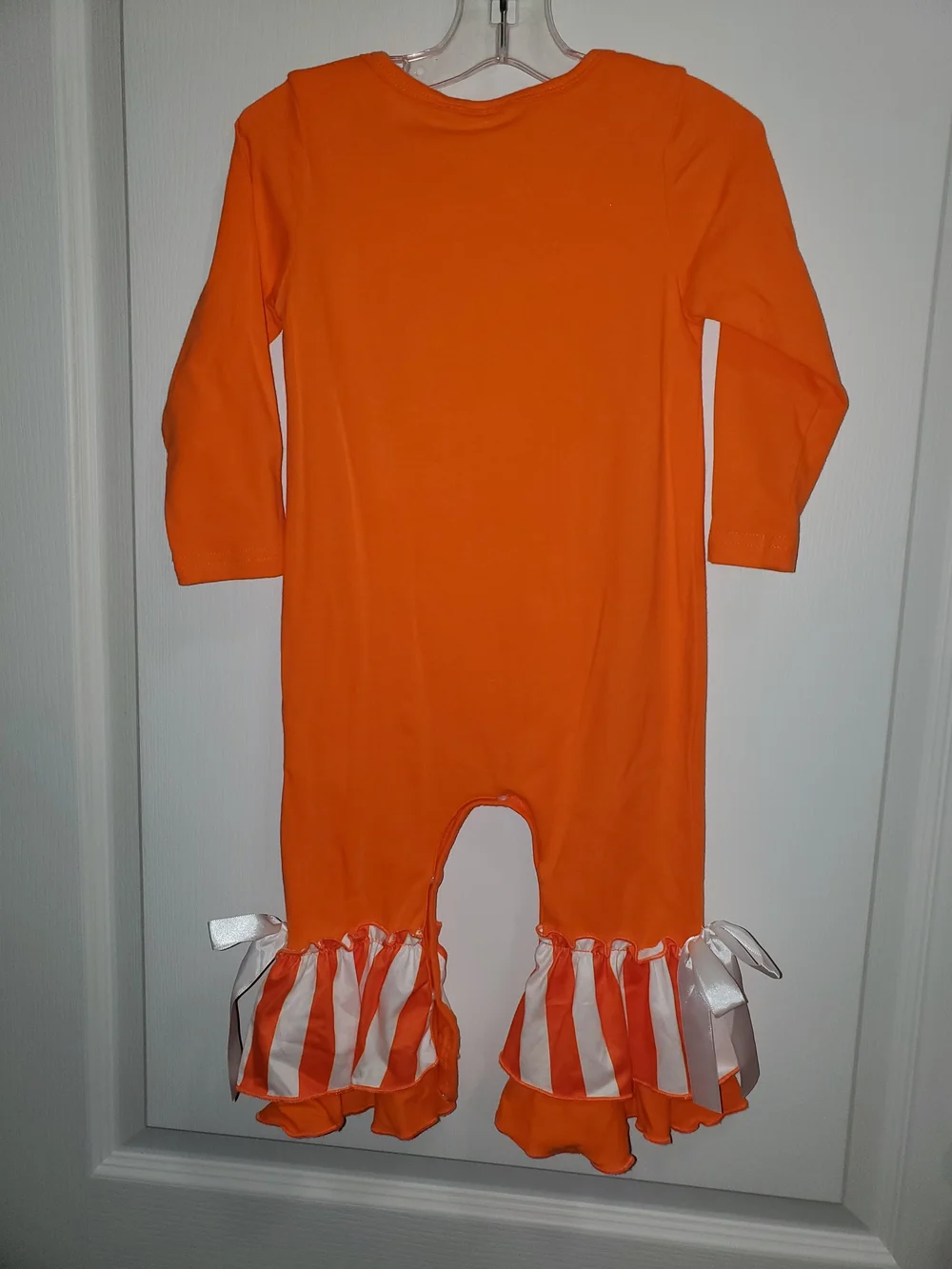 Girls Tennesse Orange Football Ruffle One-Piece Romper 12/18m